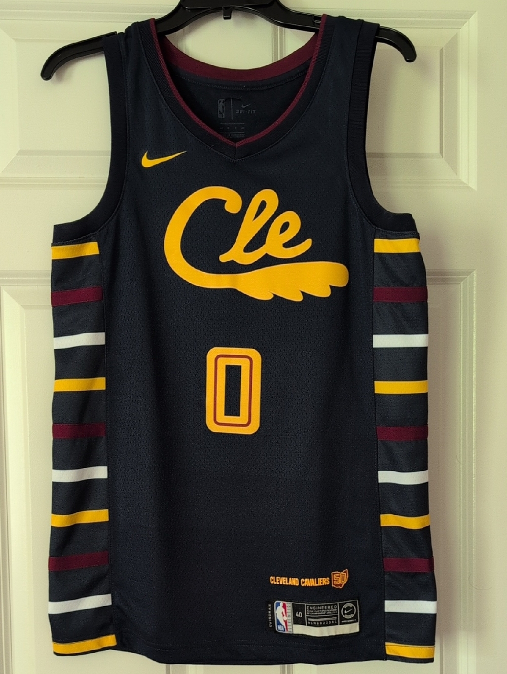 Nike Cleveland Cavaliers Navy and Gold 'Cle' Basketball Jersey